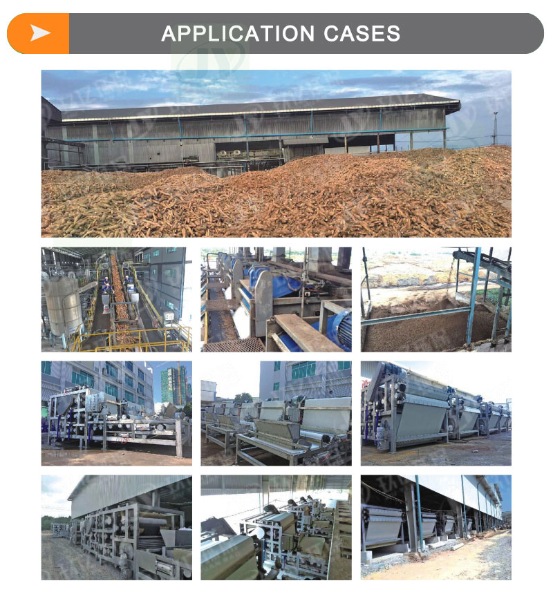Cassava Starch Residues Belt Filter Press Dewatering Machine Application Cases